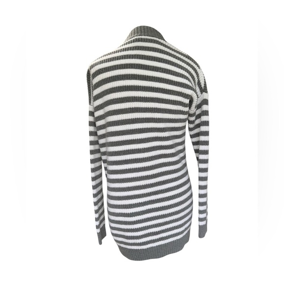 Express Grey & White Striped Cardigan | Size S - Picture 5 of 6